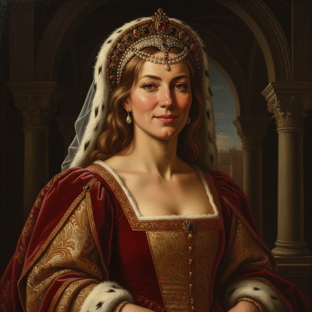 athletic white woman wealthy merchant portrait 65240402