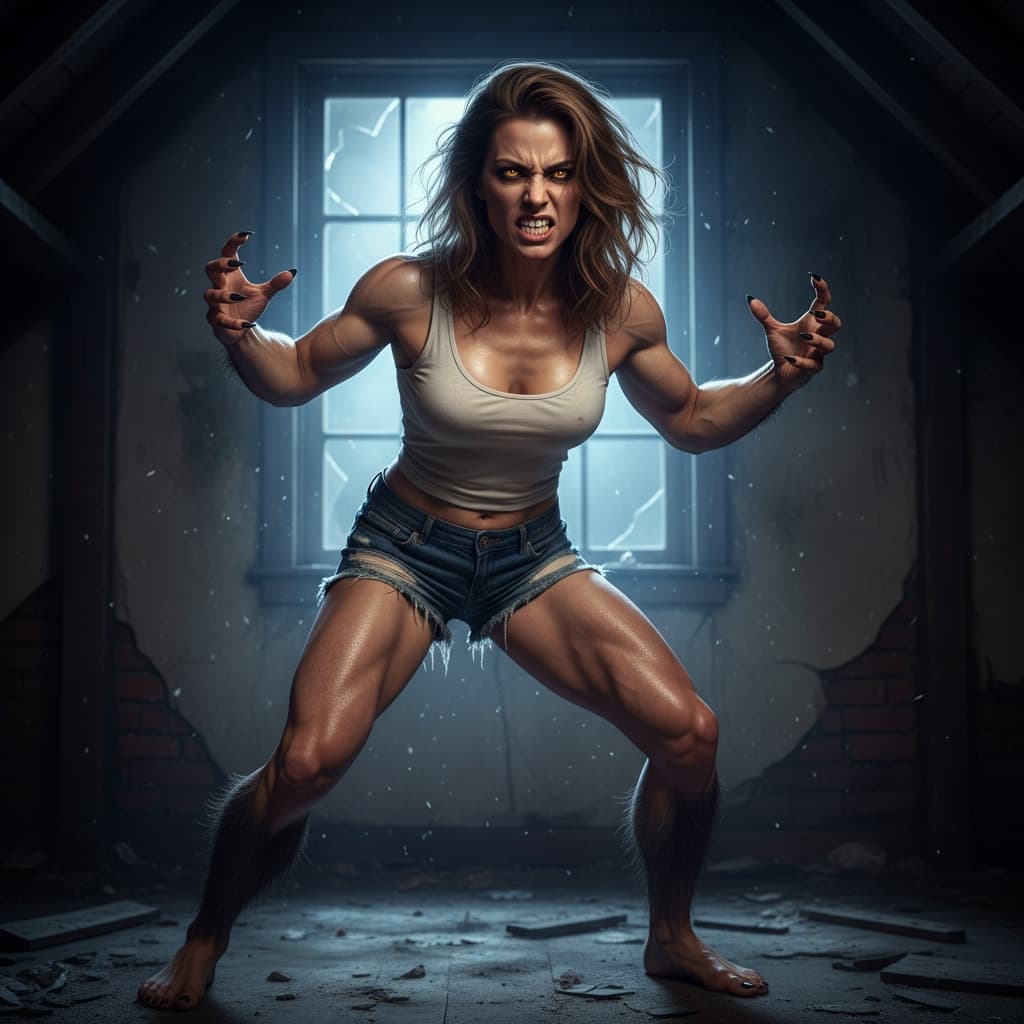 athletic white woman werewolf transformation 88892108