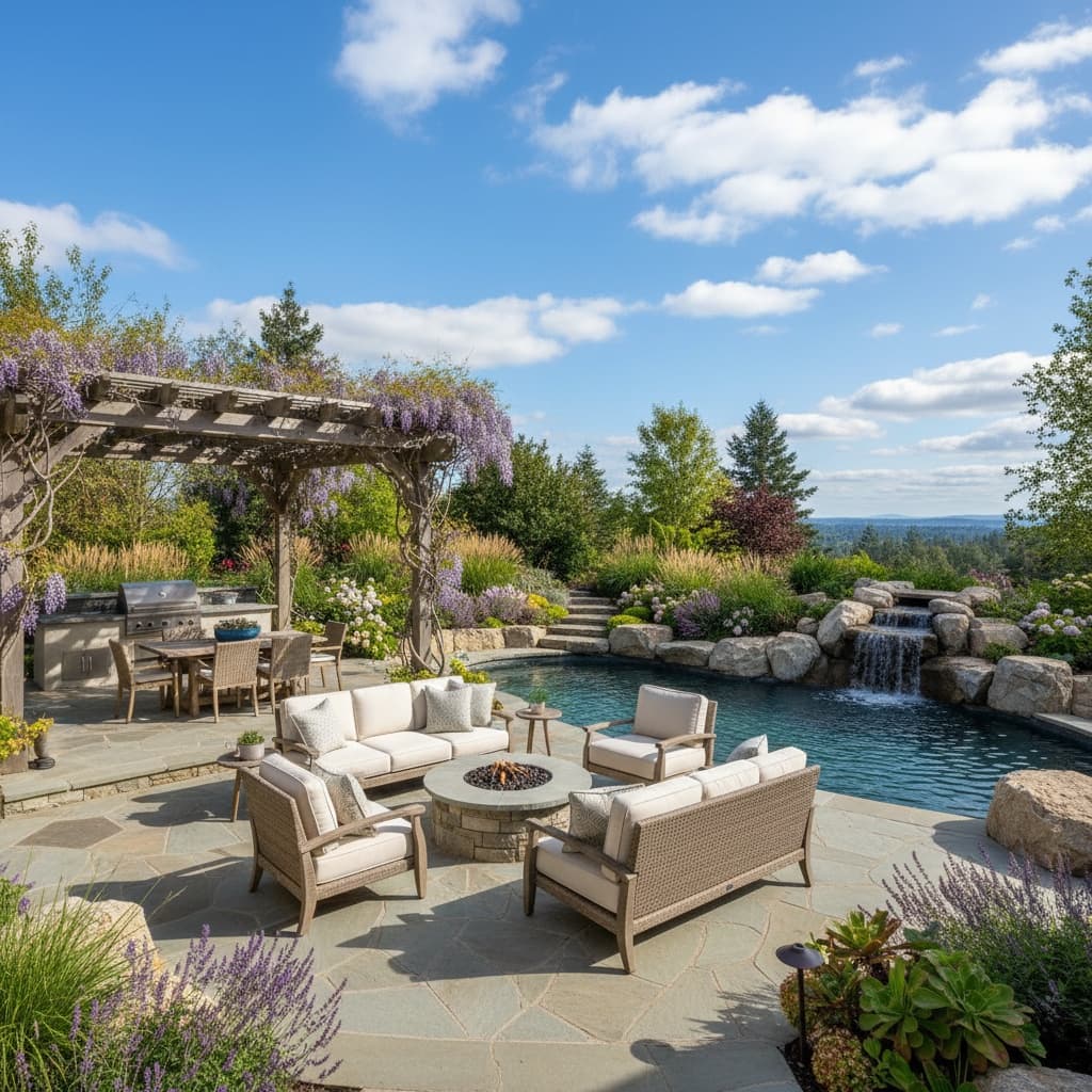 backyard outdoor living 49464378