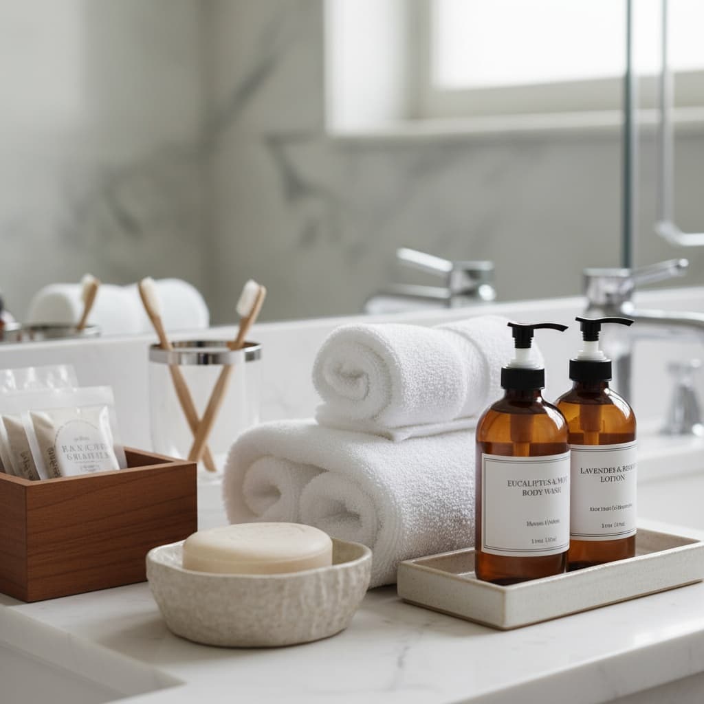bathroom amenities closeup 14281586