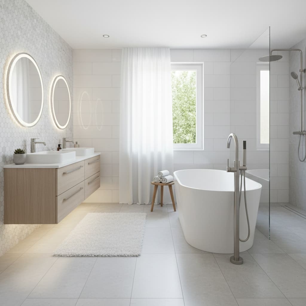bathroom clean modern shot 56495995