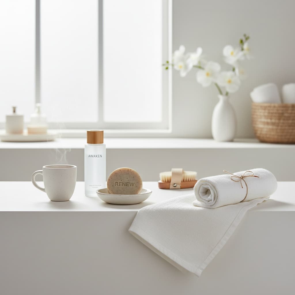 bathroom selfcare routine 86183937