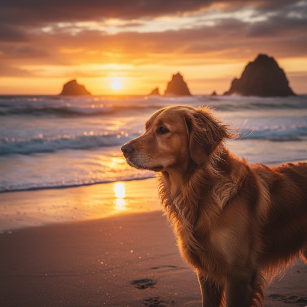 beach sunset profile 53590959