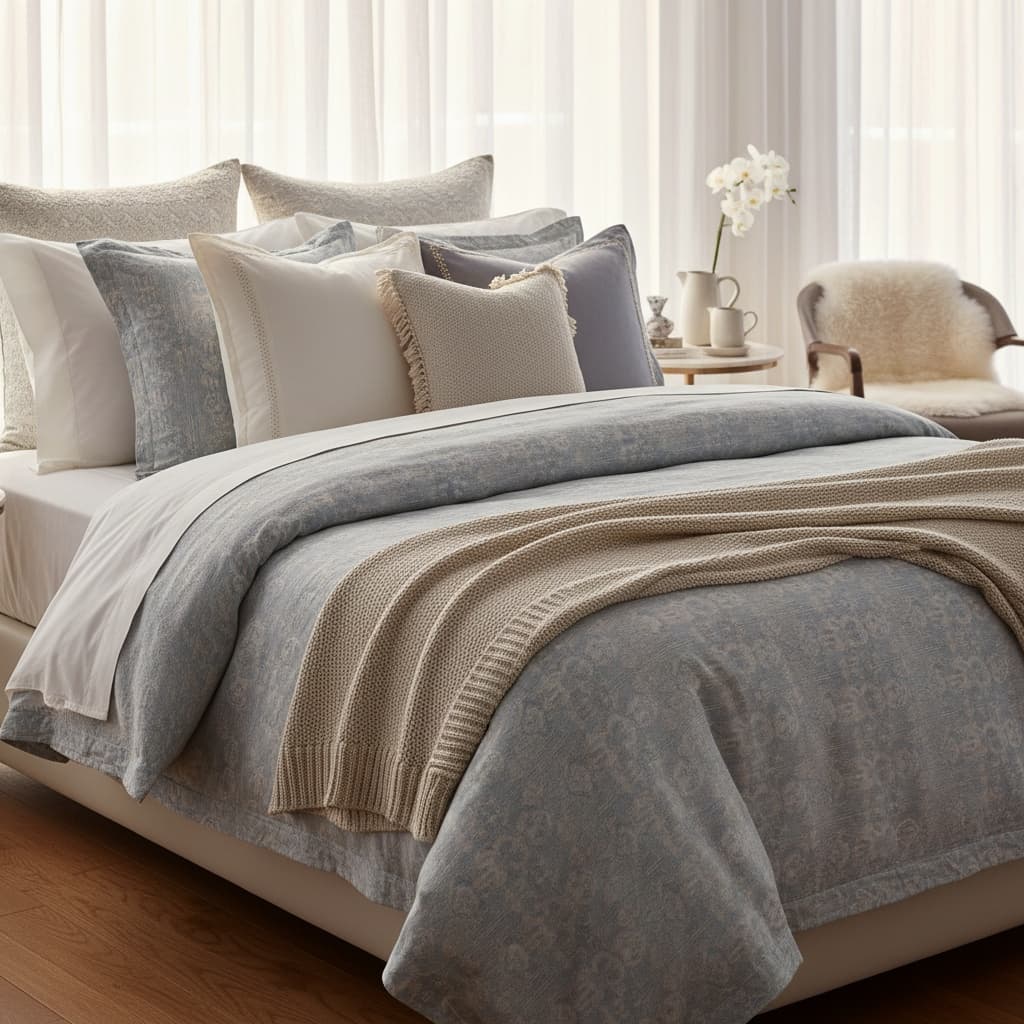 bed linen morning light 74878357