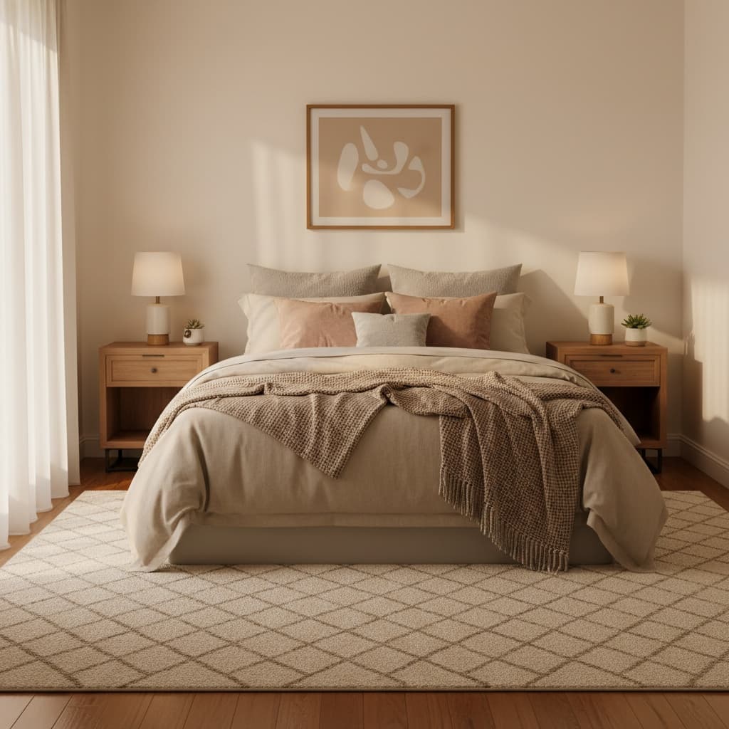bedroom cozy morning 58398718
