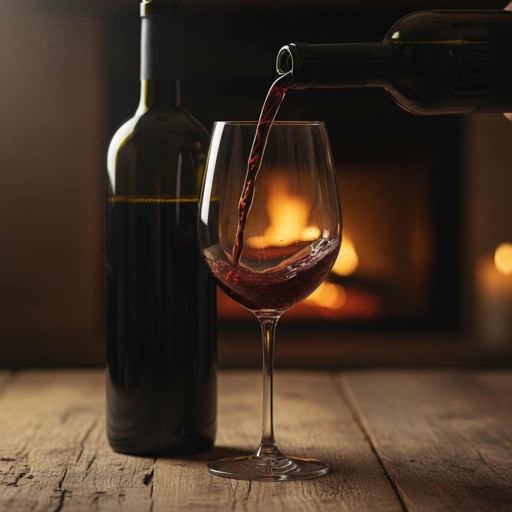 bottle with glass pour 47220892
