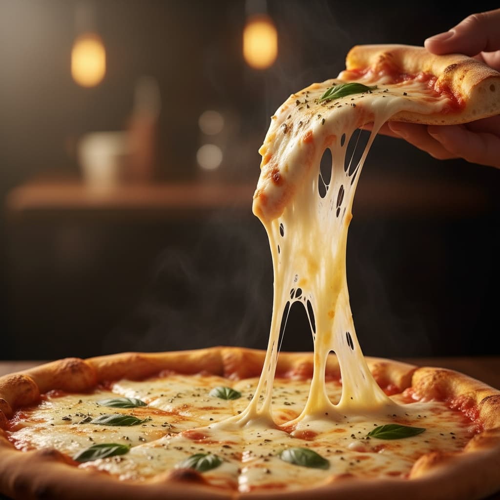 cheese pull slice closeup 35111215