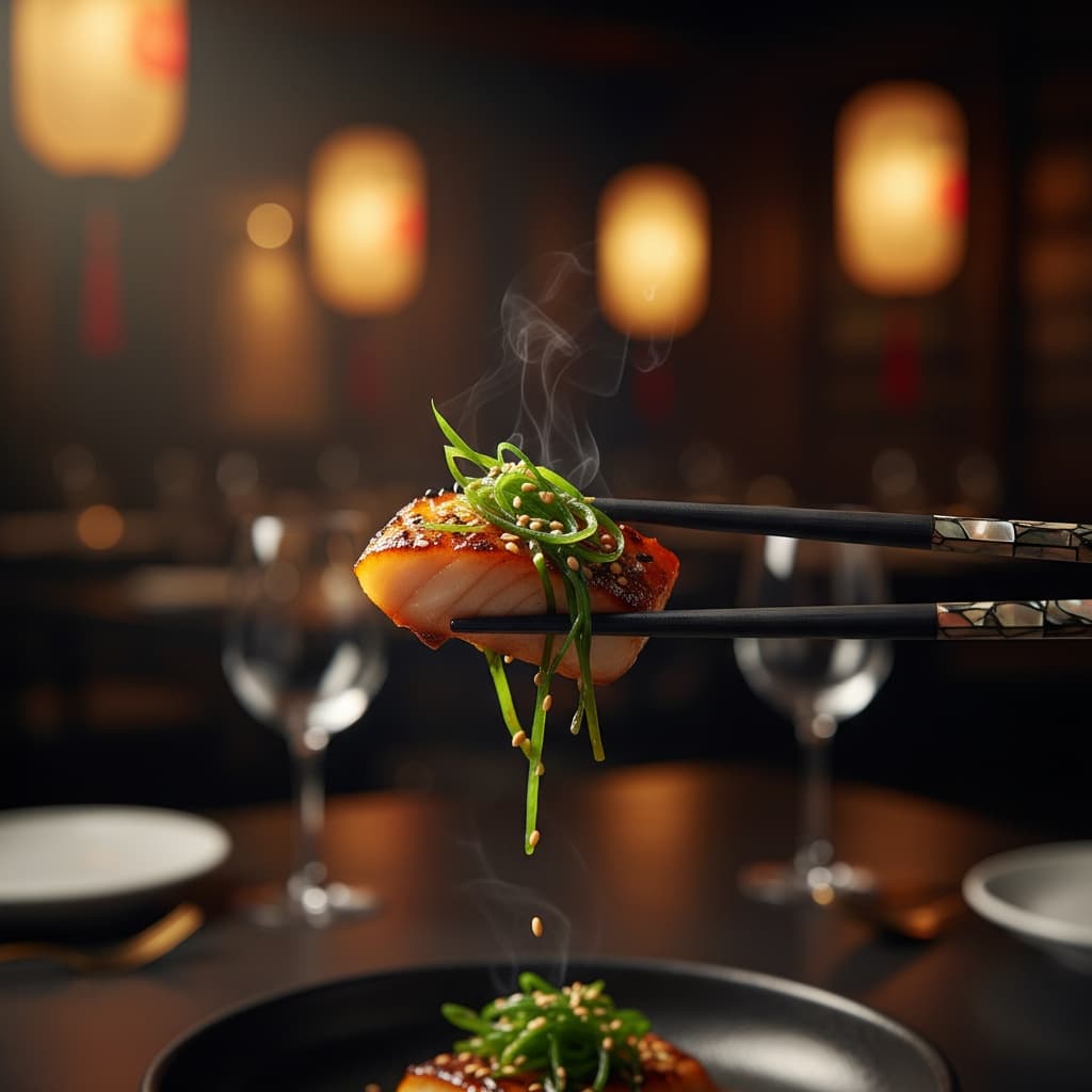 close up chopstick interaction 42687713