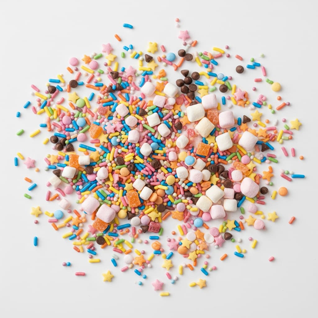 colorful sprinkles top down 58126077