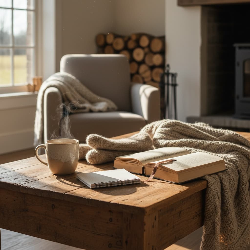 cozy morning coffee table 86982915