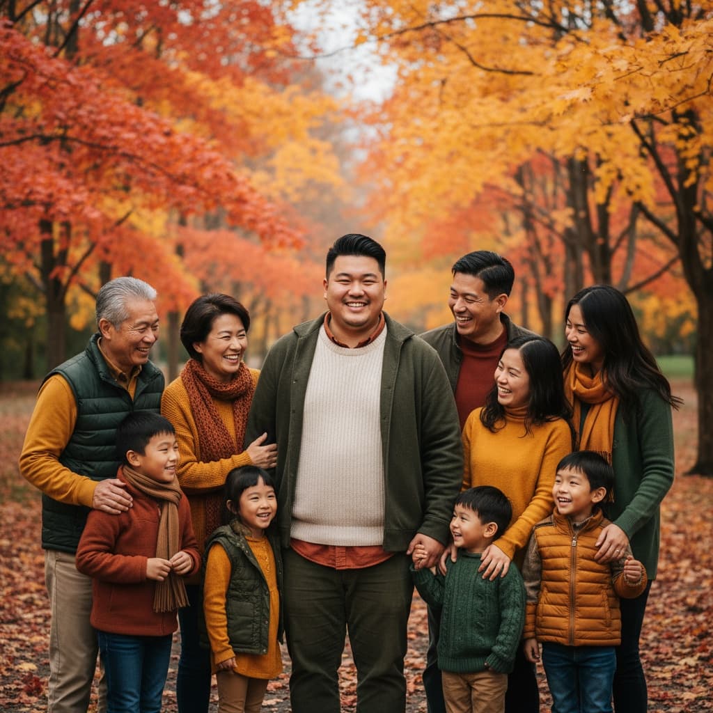 curve asian man autumn foliage outdoor 85143807