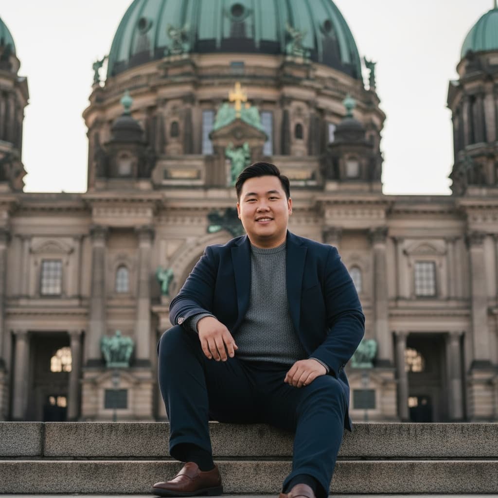 curve asian man berlin cathedral steps 70180307