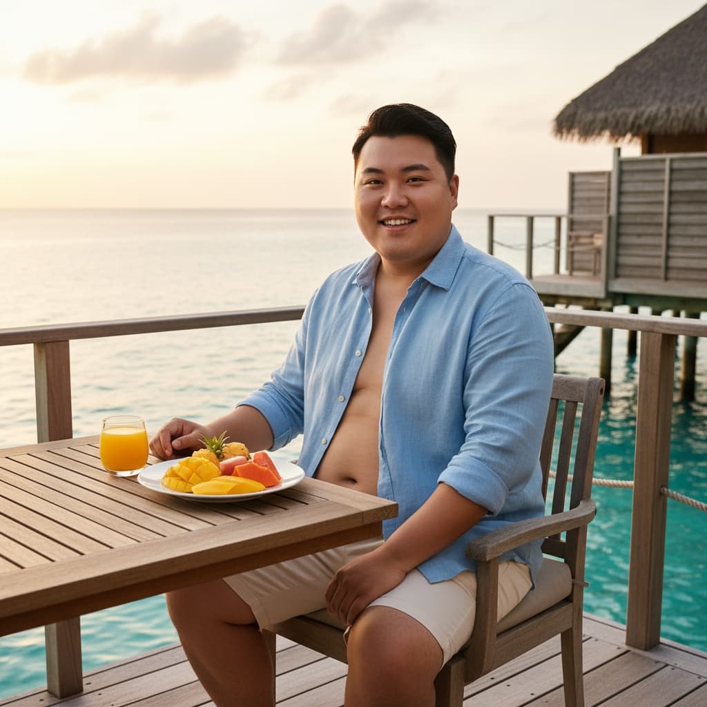 curve asian man bungalow deck breakfast 14174581