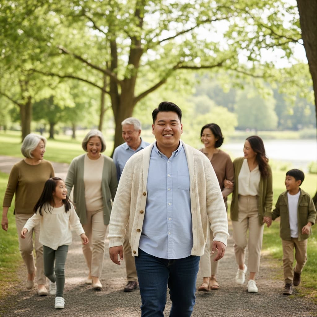 curve asian man candid walking together 63537805
