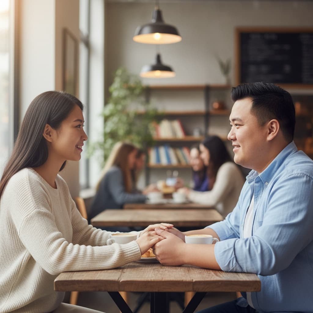 curve asian man coffee shop date 92995341