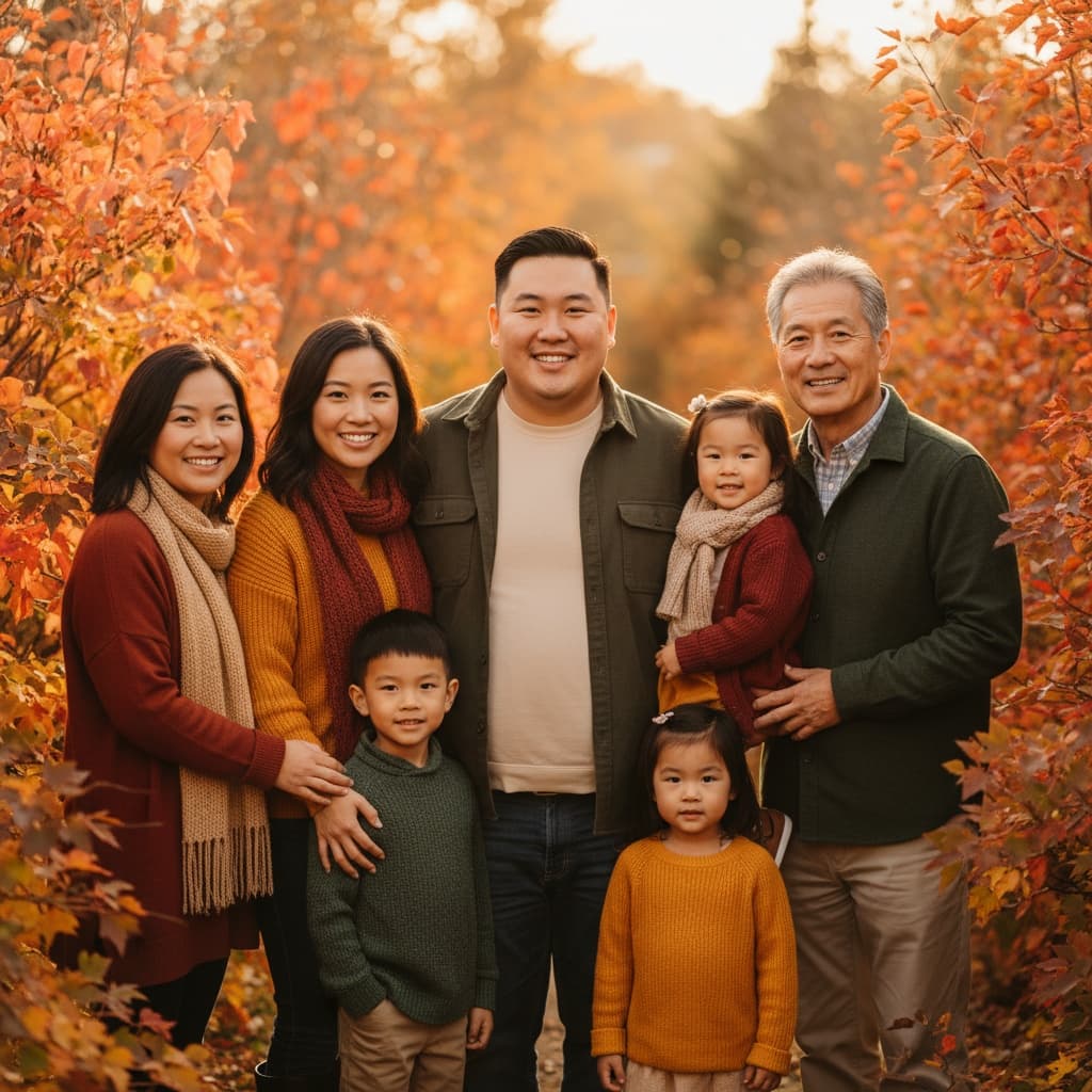 curve asian man outdoor fall foliage portrait 41933002