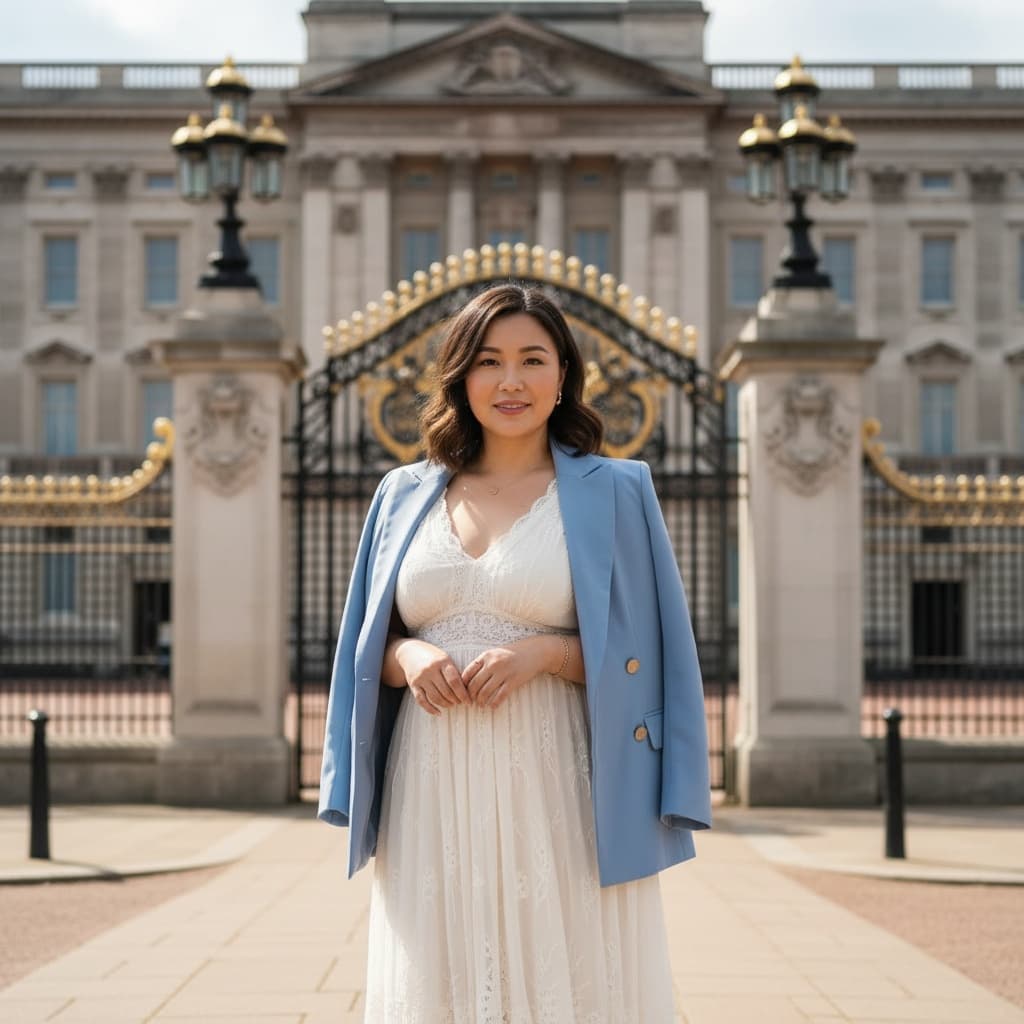 curve asian woman buckingham palace gates 57167150