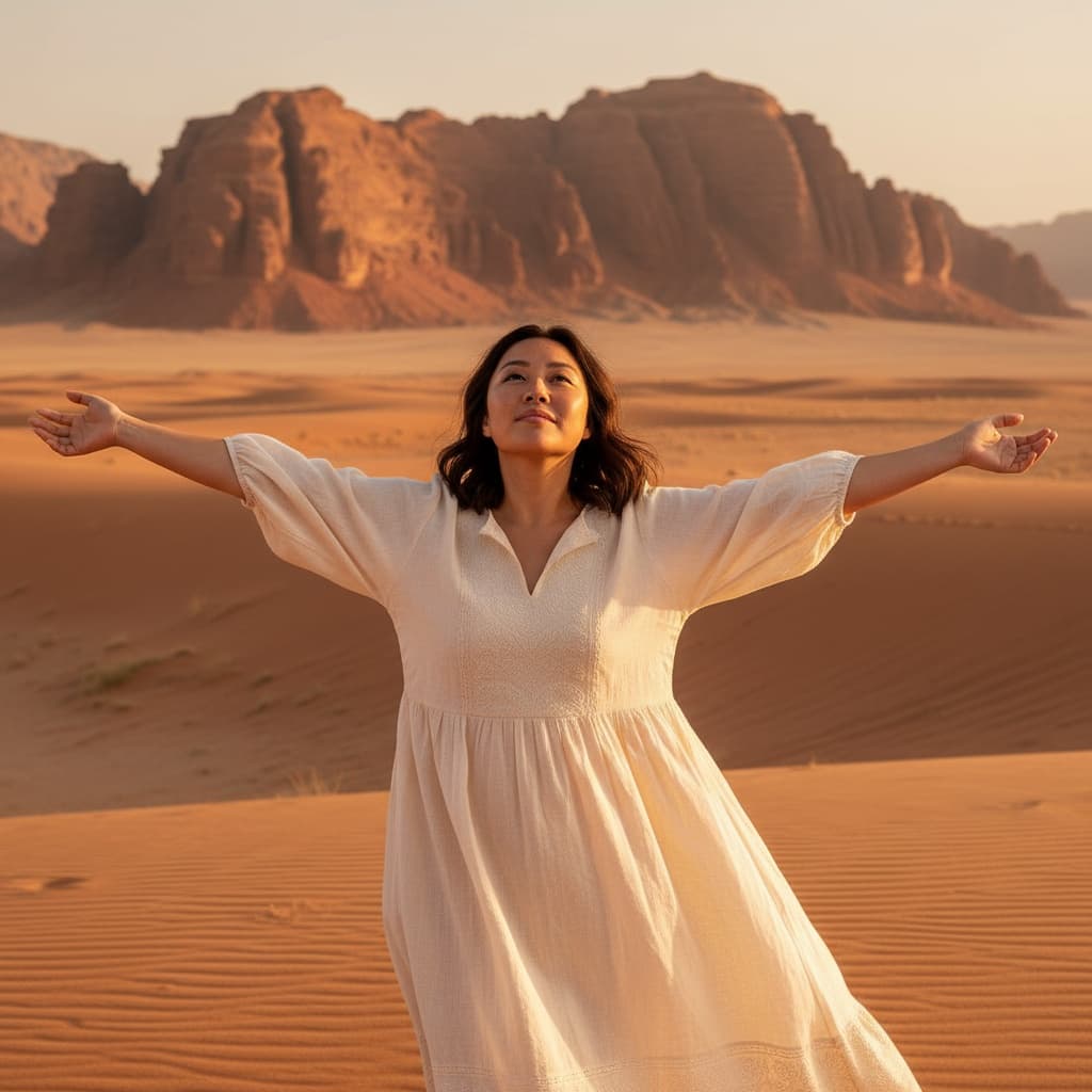 curve asian woman desert adventure landscape 41192432