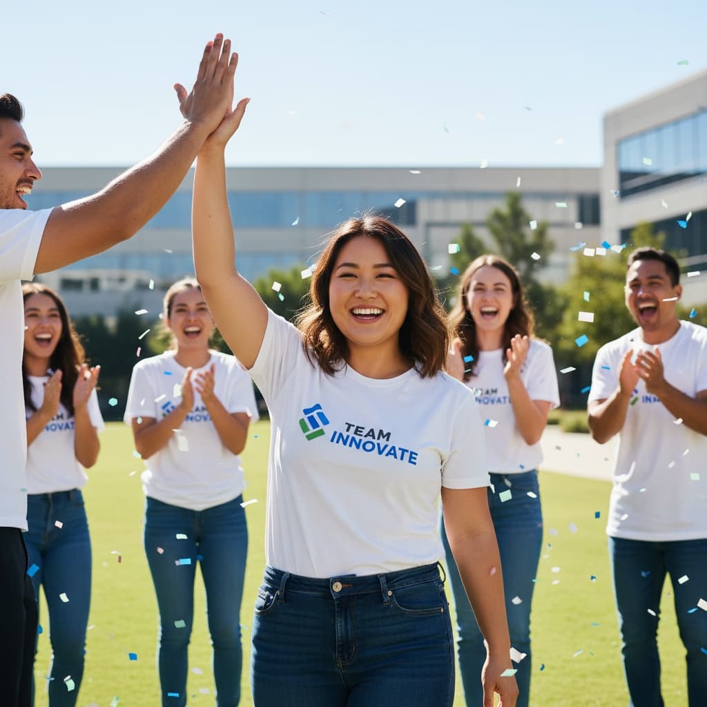 curve asian woman group celebration high five 22882764