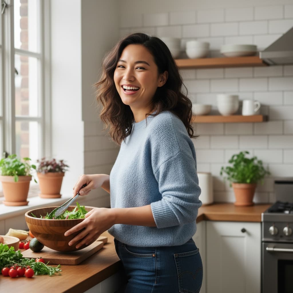 curve asian woman home cooking kitchen 14519095