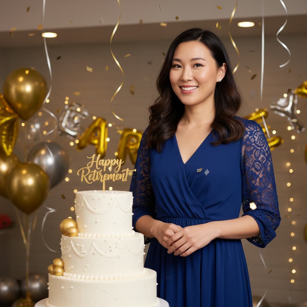 curve asian woman honoree portrait with cake 31468027