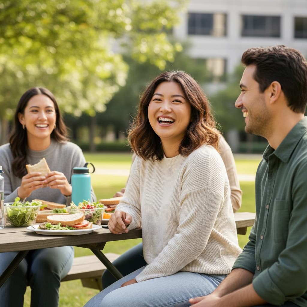 curve asian woman lunch break bonding 31242765