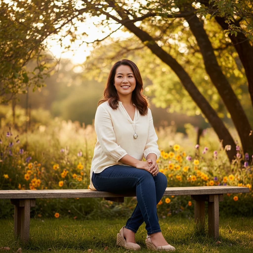 curve asian woman outdoor casual portrait 24208322