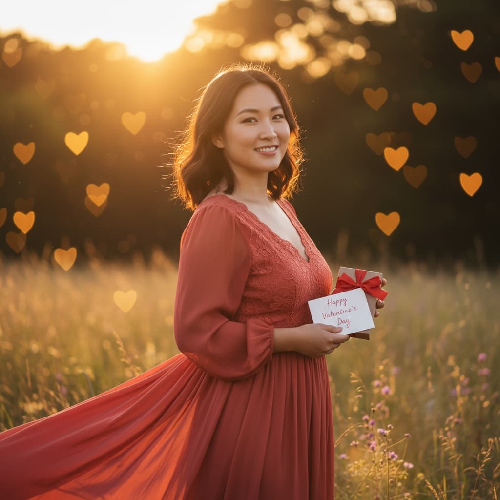curve asian woman outdoor sunset romance 40614897