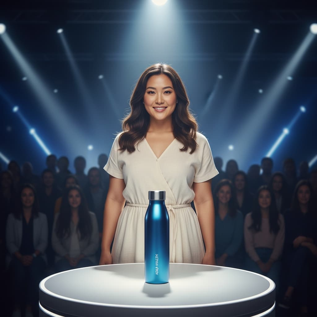 curve asian woman product unveiling moment 81787392