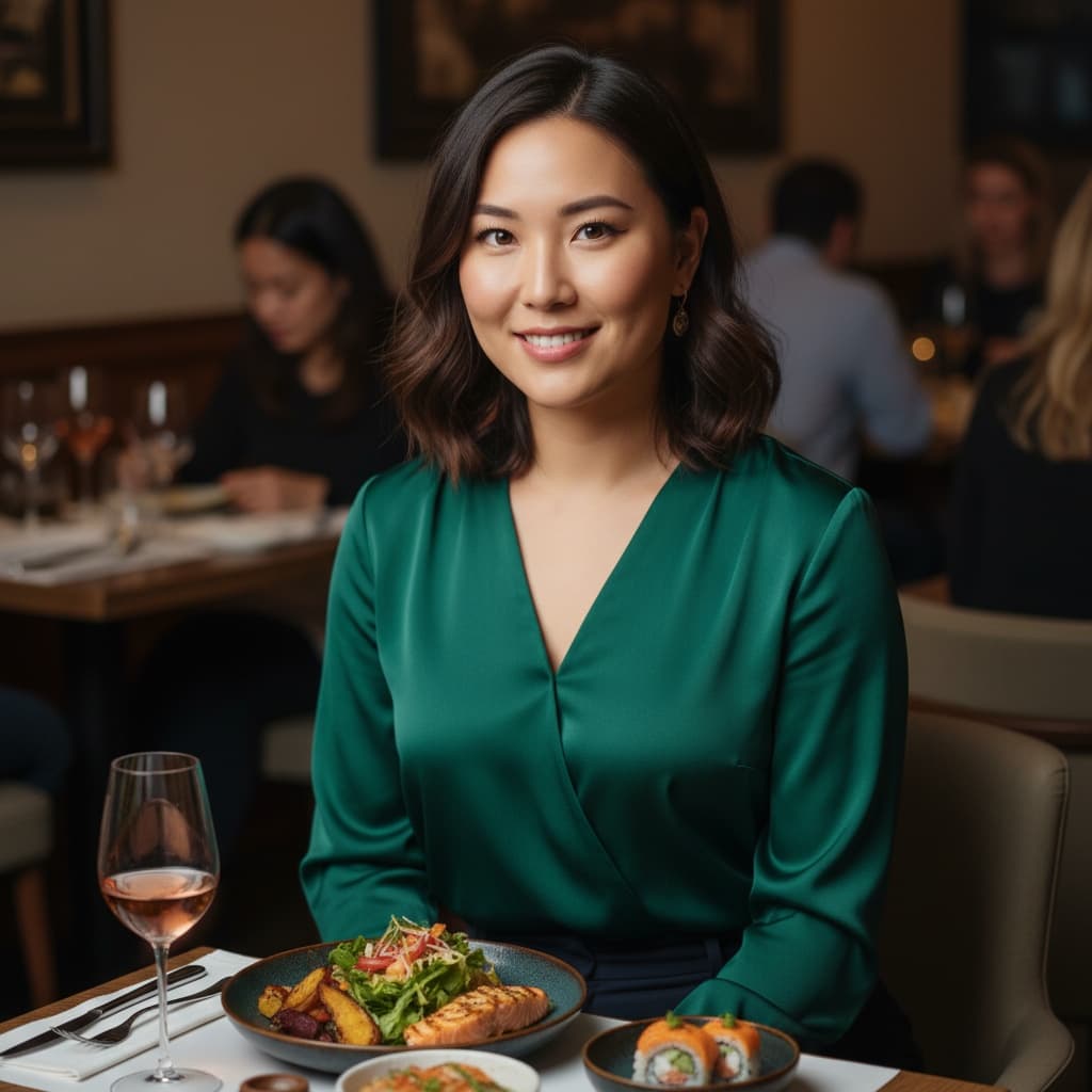 curve asian woman restaurant dining lifestyle 49638315
