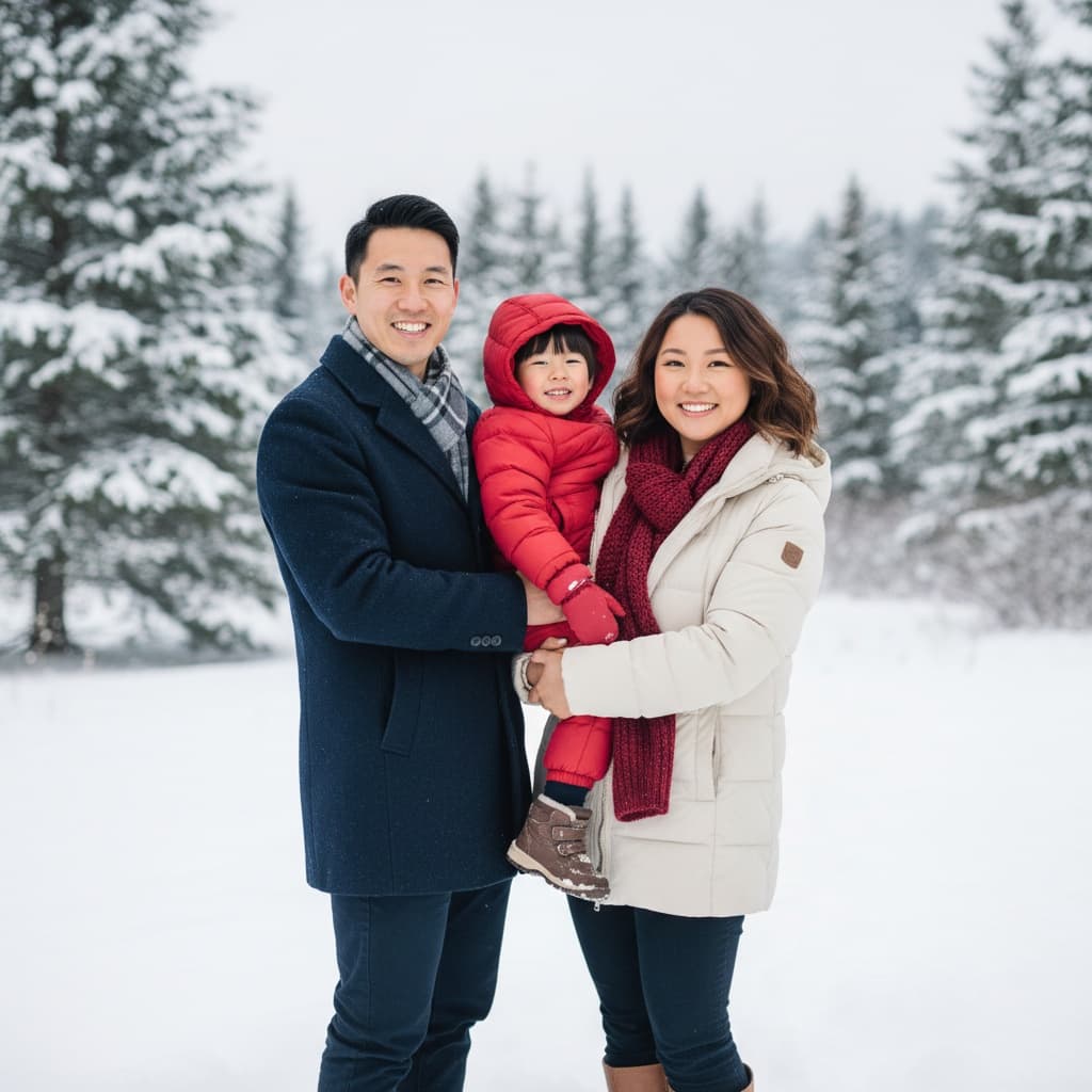 curve asian woman snowy outdoor winter 90461464