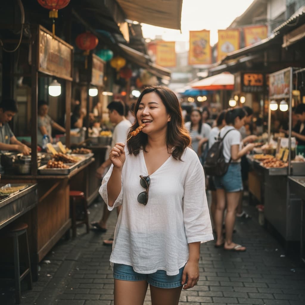 curve asian woman street food adventure 65949322