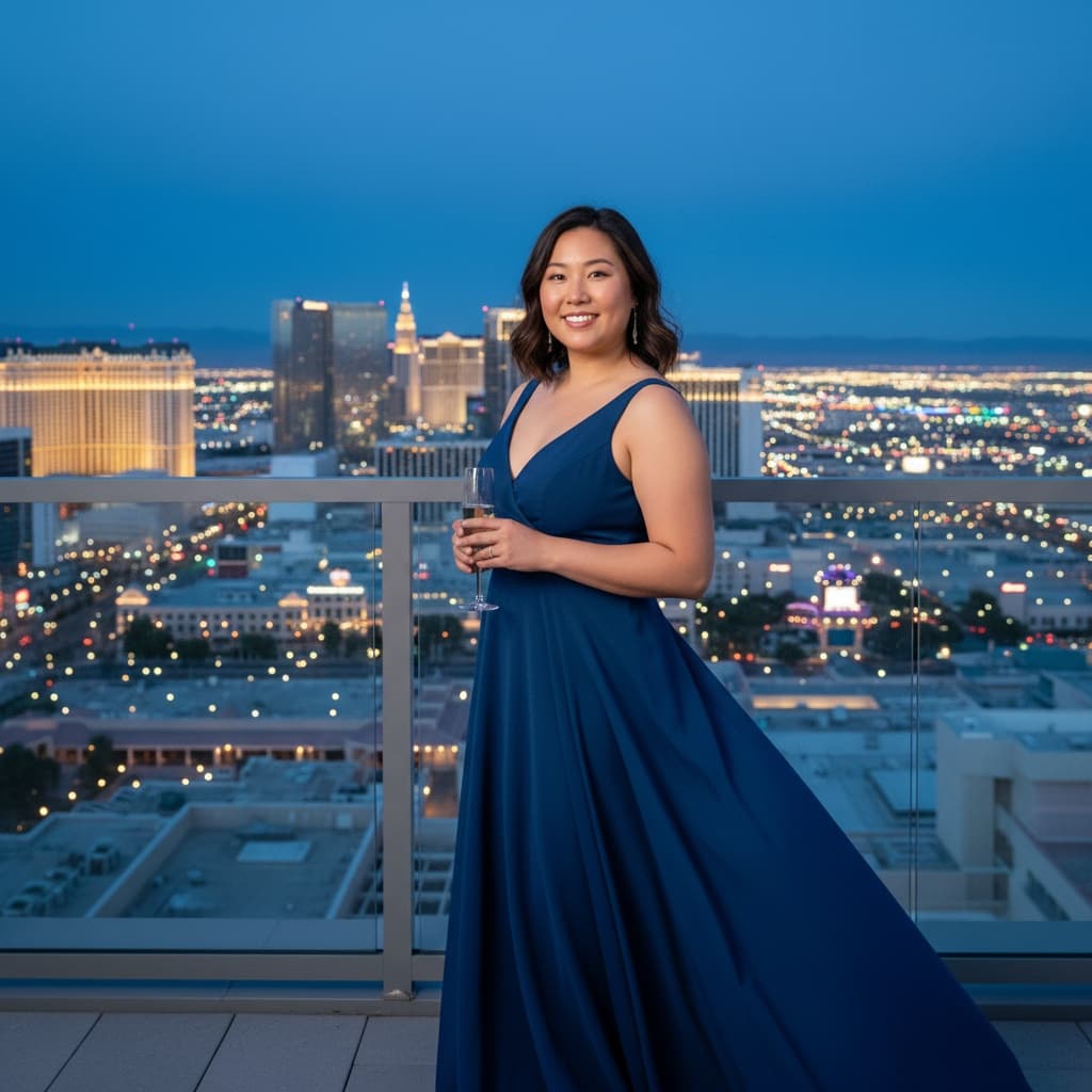 curve asian woman strip rooftop skyline 44713099