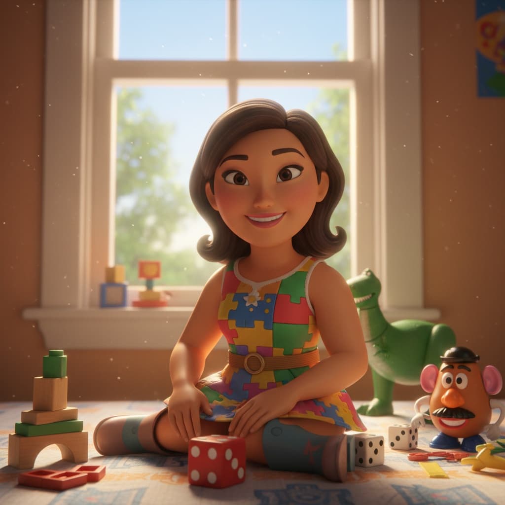 curve asian woman toy story andy room setting 22867146