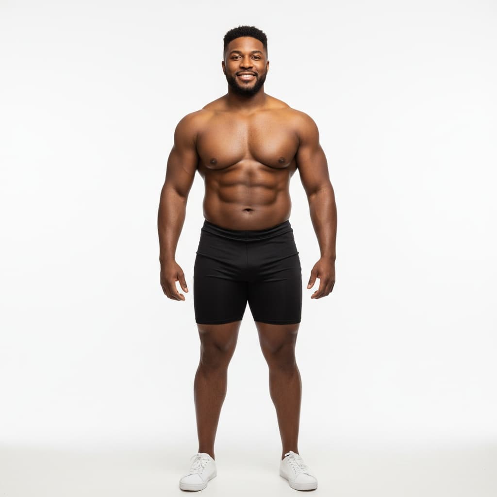 curve black man after confident front pose 21402086