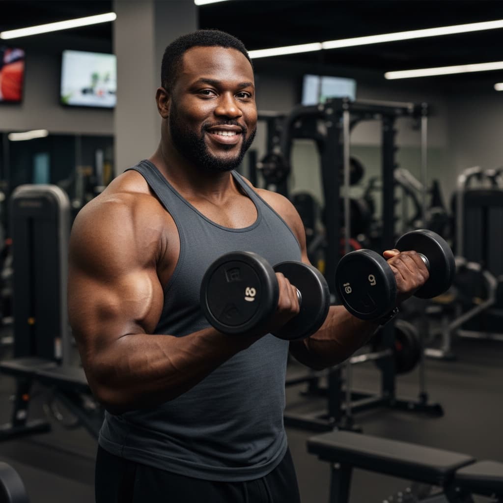 curve black man after gym environment strong 39615144