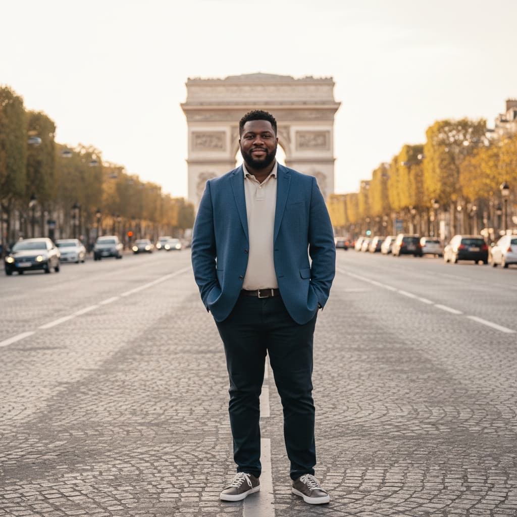 curve black man arc de triomphe champs elysees 25080074