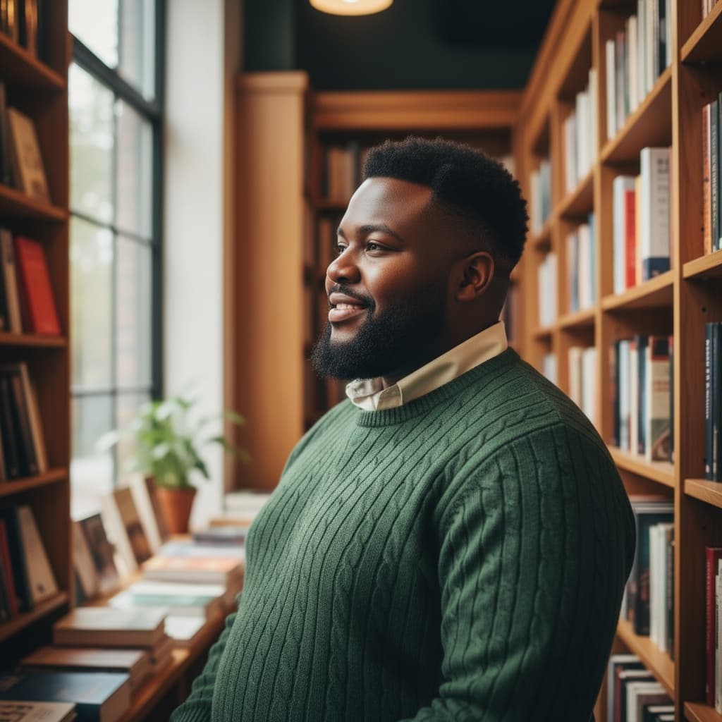 curve black man bookstore library intellectual 43694449