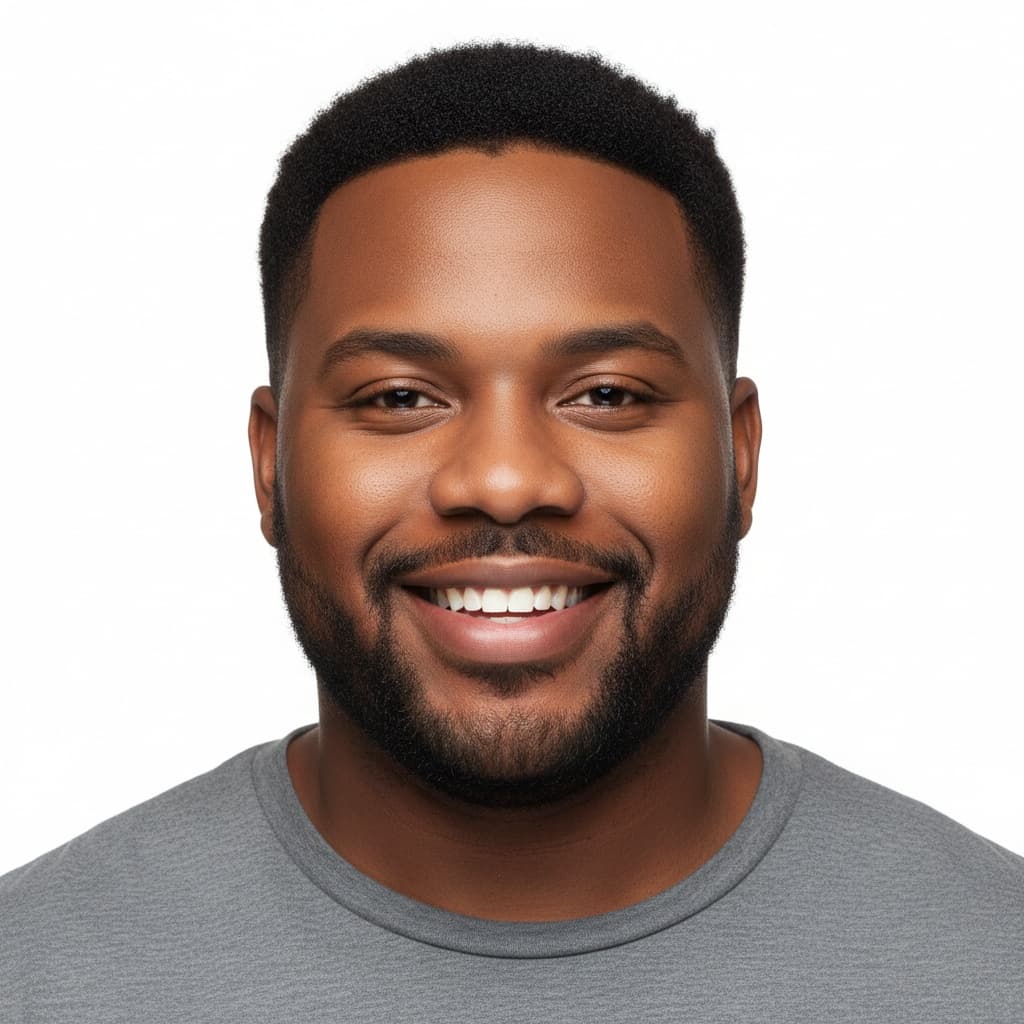 curve black man bright commercial smile 49770843