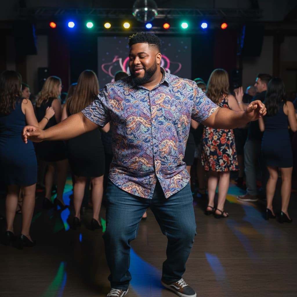 curve black man dance floor celebration 96645669