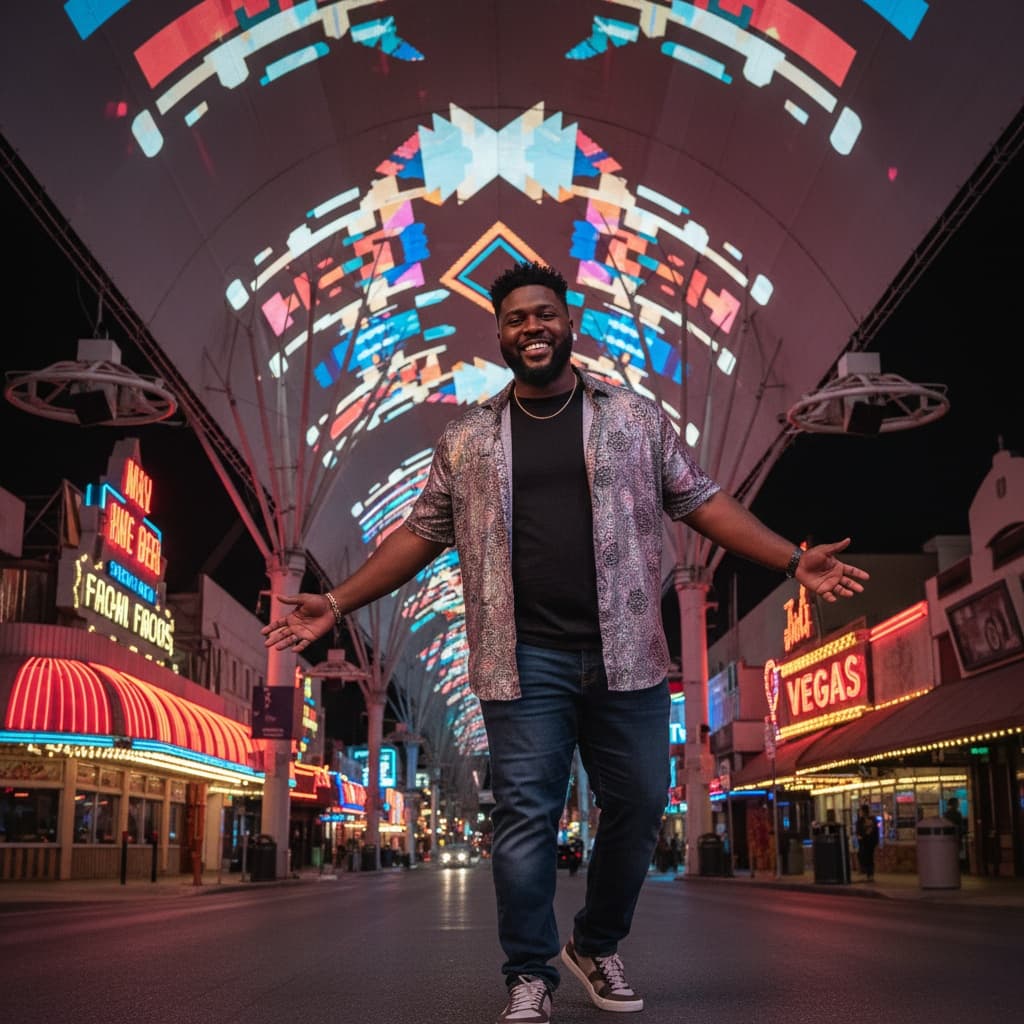 curve black man fremont street canopy 75906160