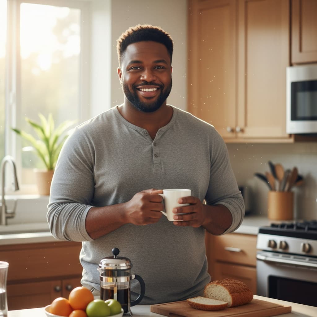 curve black man home cooking kitchen 40093531