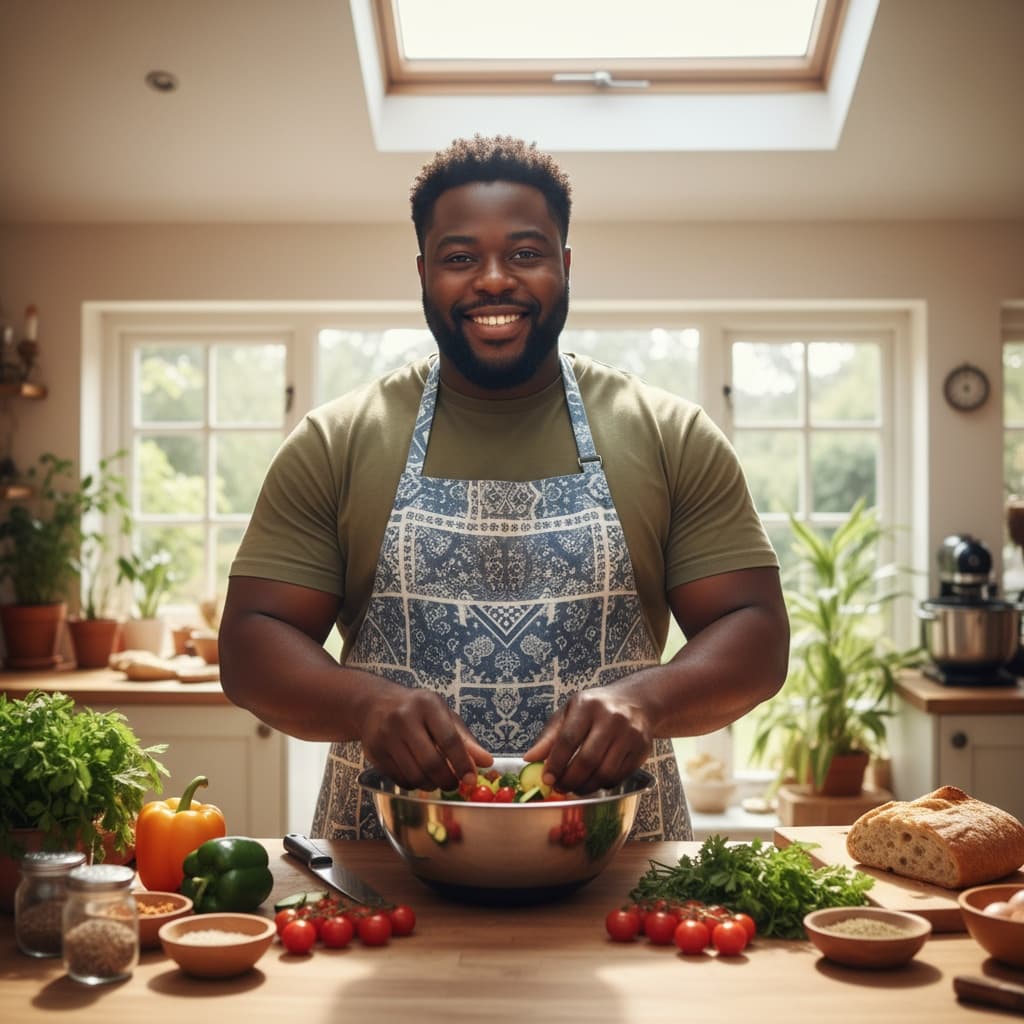 curve black man kitchen cooking prep 43978062