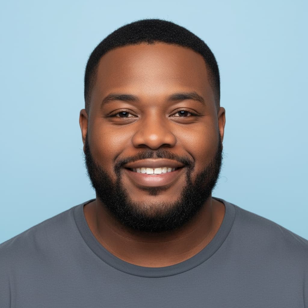 curve black man light blue background direct 48746443