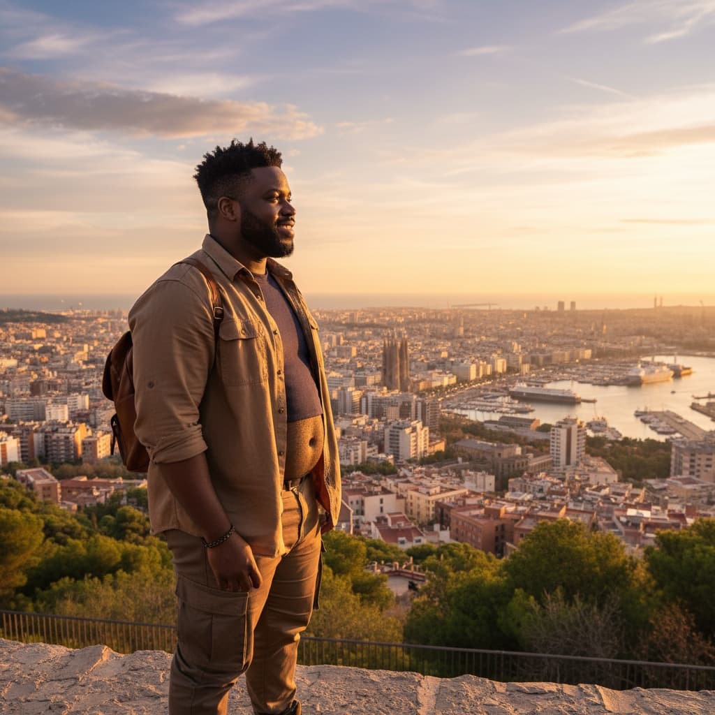 curve black man montjuic panoramic overlook 41869266