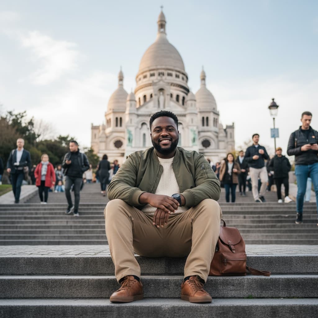 curve black man montmartre sacre coeur 55243531