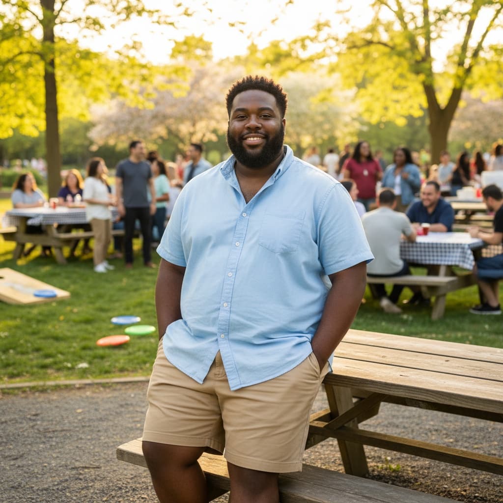 curve black man outdoor group picnic style 66524121