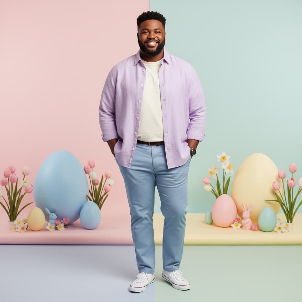 curve black man pastel backdrop studio easter 28866394