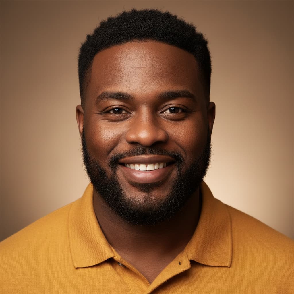 curve black man warm personality closeup 15306988