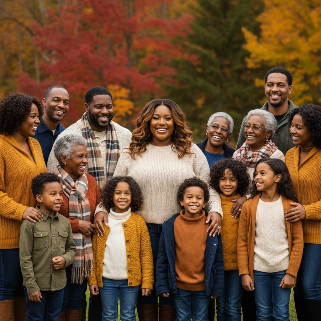 curve black woman autumn foliage outdoor 28481579